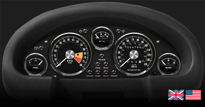 eunos roadster Vintage meter panel (black) TYPE-01