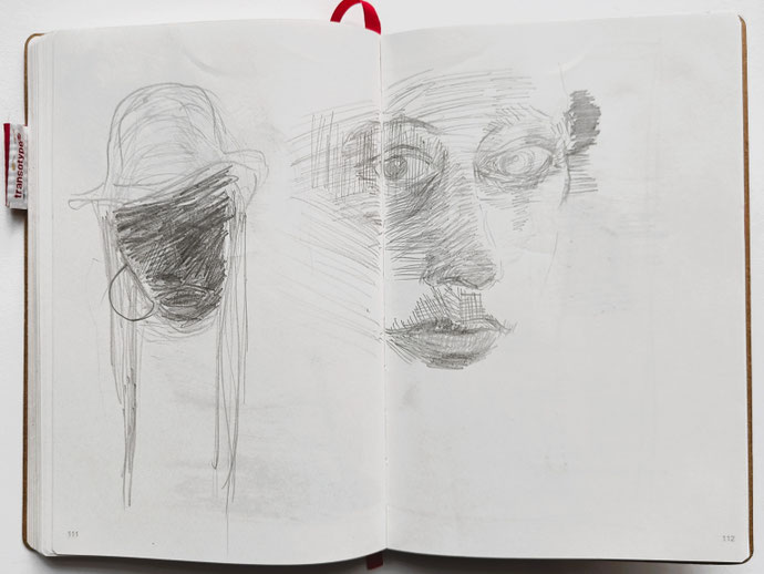SKETCHBOOK 2025. Alicia Keys & Käthe Kollwitz. Series of drawings with pencil & crayons