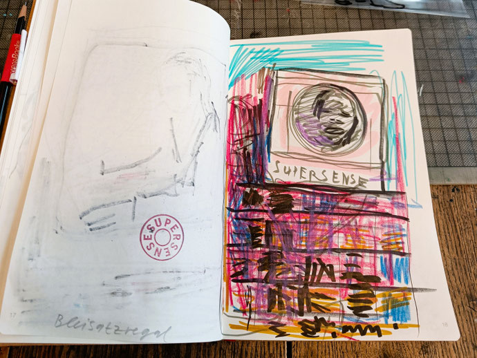 SKETCHBOOK 2025. Supersense Vienna. Series of colour drawings