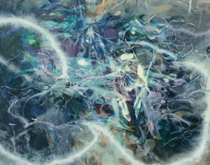 Wirbel, 2025, Öl auf Leinwand, 80x100 cm