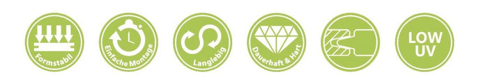 Icon für positiven Eigenschaften von Terrassendielen aus Bambus.