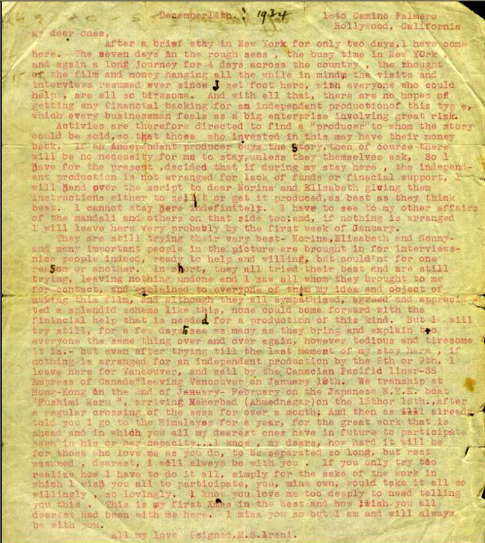 Courtesy of the Avatar Meher Baba Trust - Archives