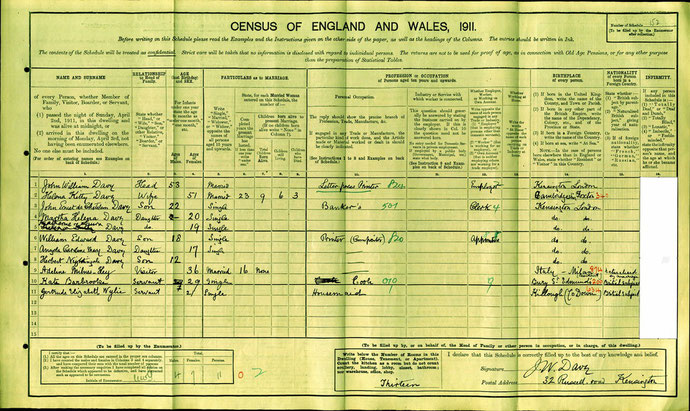 1911 England Census - household