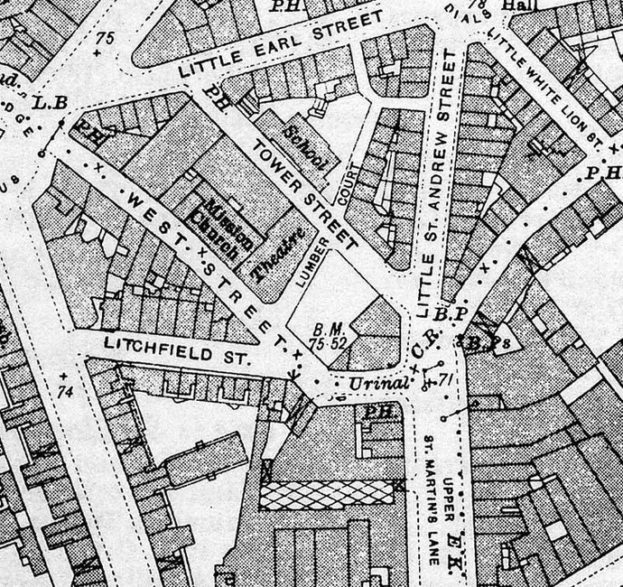 Old map shows another church at the same location ; Courstey of Paul Edwards