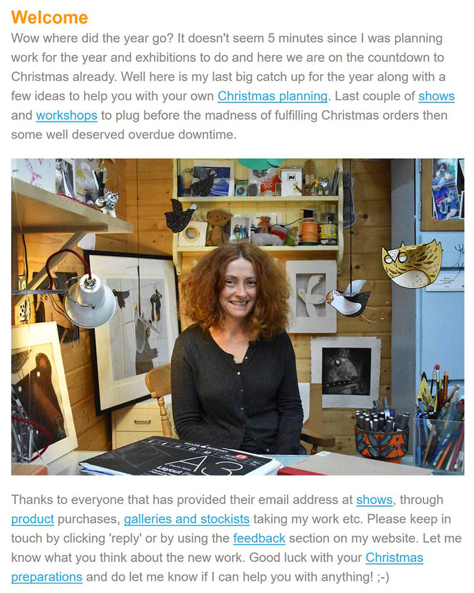 christmas mailing list newsletter marketing art online