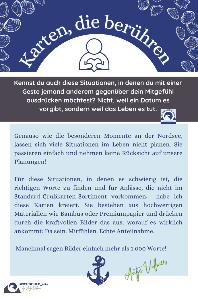 Kartensortiment für schwere Situationen wie Trauer, Todesfall, persönliche Krise, Veränderung, Trennung, neuer Lebensabschnitt, Rente
