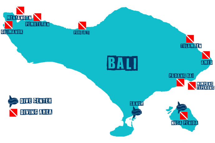 Les sites de plongées de Bali avec une carte