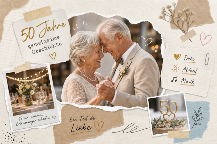 Goldene Hochzeit planan - Deko, Ablauf, Musik