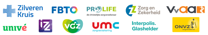Logo's van zorgverzekeraars die de Somnio slaaptherapie vergoeden