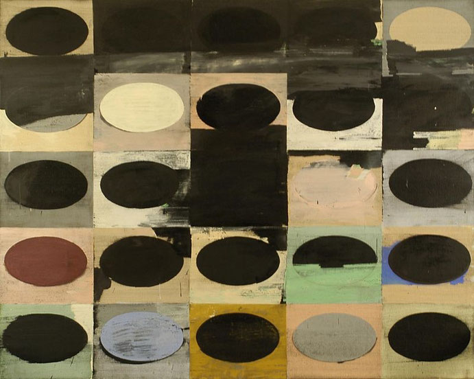 "Grosse Emblemewand", 2000, Öl auf Leinen, 160 x 200cm