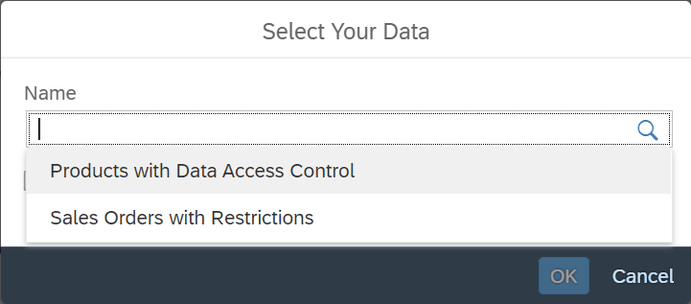 SAP Analytics Cloud Select Data for Story