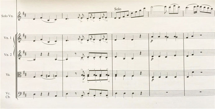 Entry of the solo violin in the first movement