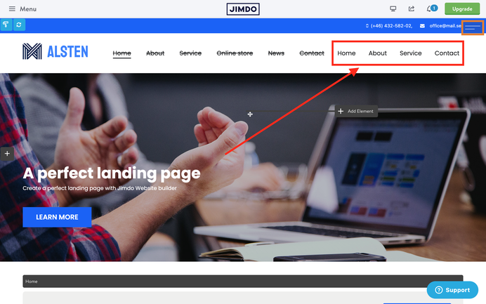 How to build a professional landing page with Jimdo creator bg-darkgray add-5