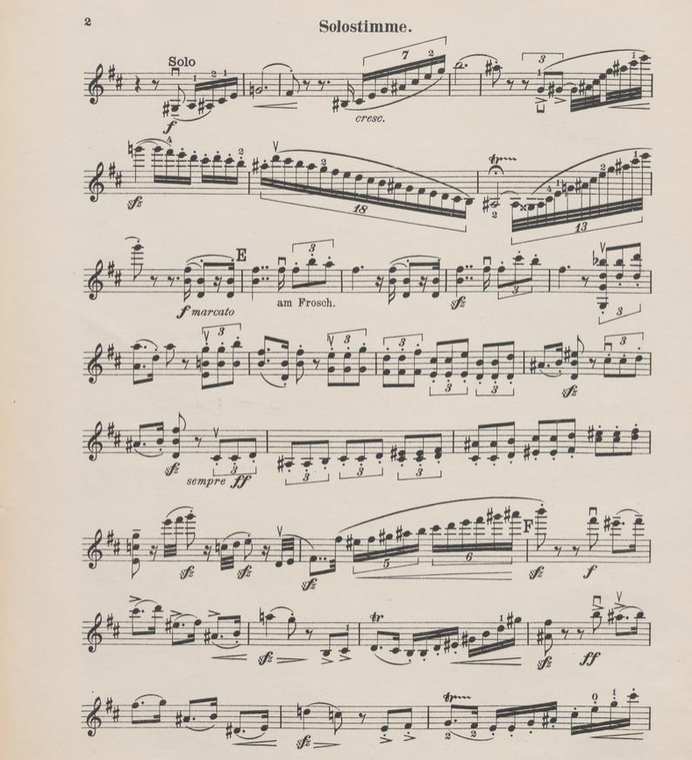 Start of the solo violin (1st movement)