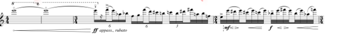 Beginning of the solo part l. movement