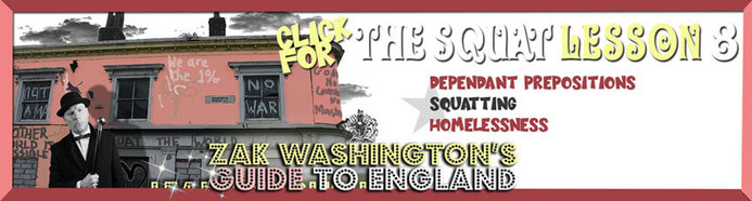 clickable link to Lesson 8 with Zak in front of an old British house + text info about lesson themes