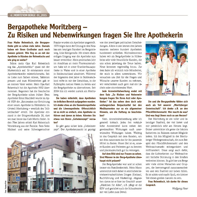 Interview, Maike Rebentisch im MoritzvomBerge zu Berg Apotheke Hildesheim, Moritzberg, 2015