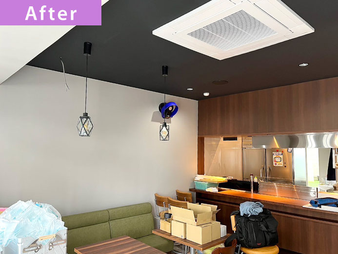 【施工事例】室内壁・天井塗装アフター写真｜春日部市飲食店