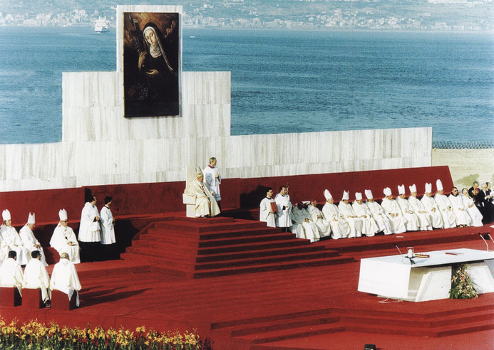 Messa canonizzazione papa Giovanni Paolo II Messina 11 giugno 1988 Eustochia Calafato Smeralda Fiera montevergine clarisse
