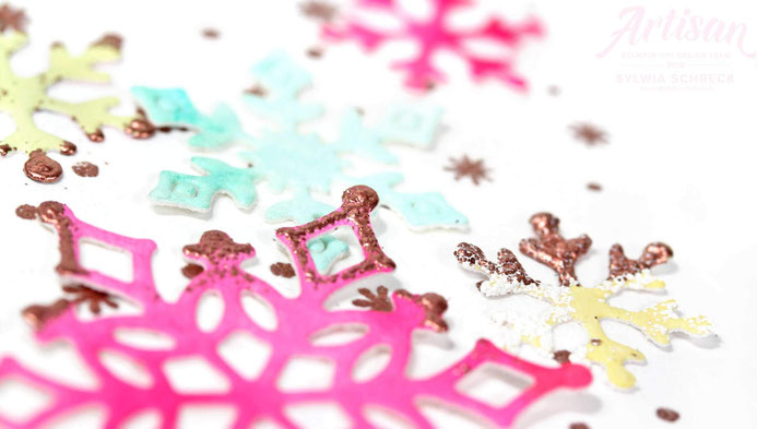 Flockenfantasie Weihnachtskarte mit Stampin Up