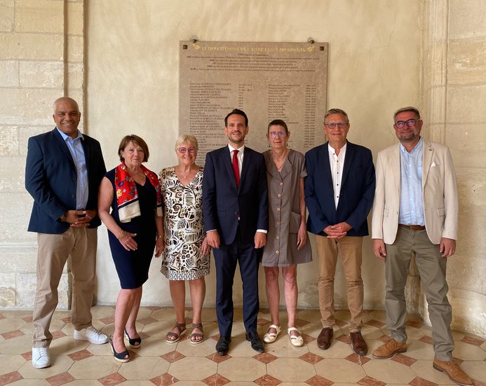 De gauche à droite : Dominique Duclos, Michèle Fuselier, Annie Tujek, Sébastien Eugène président du Groupe, Anne Maricot, Hugues Cochet et Yann Rojo.