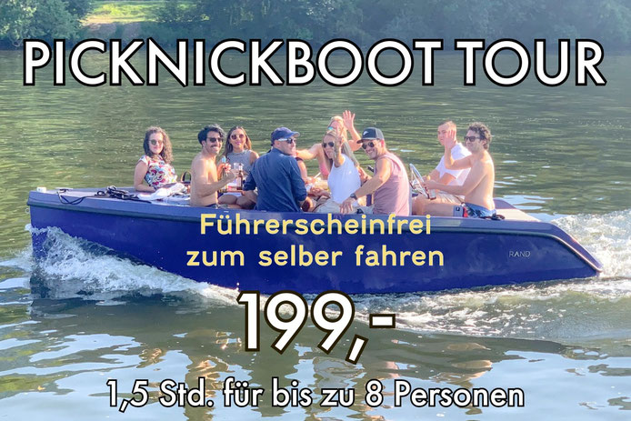Führerscheinfreies Motorboot zum mieten und selber fahren in Frankfurt am Main