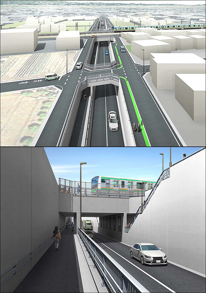 アンダーパス道路イメージパース