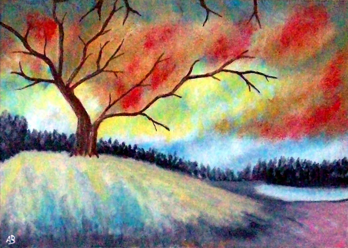 Helga Lucia Kordecki Landschaftsbild Naive Malerei In