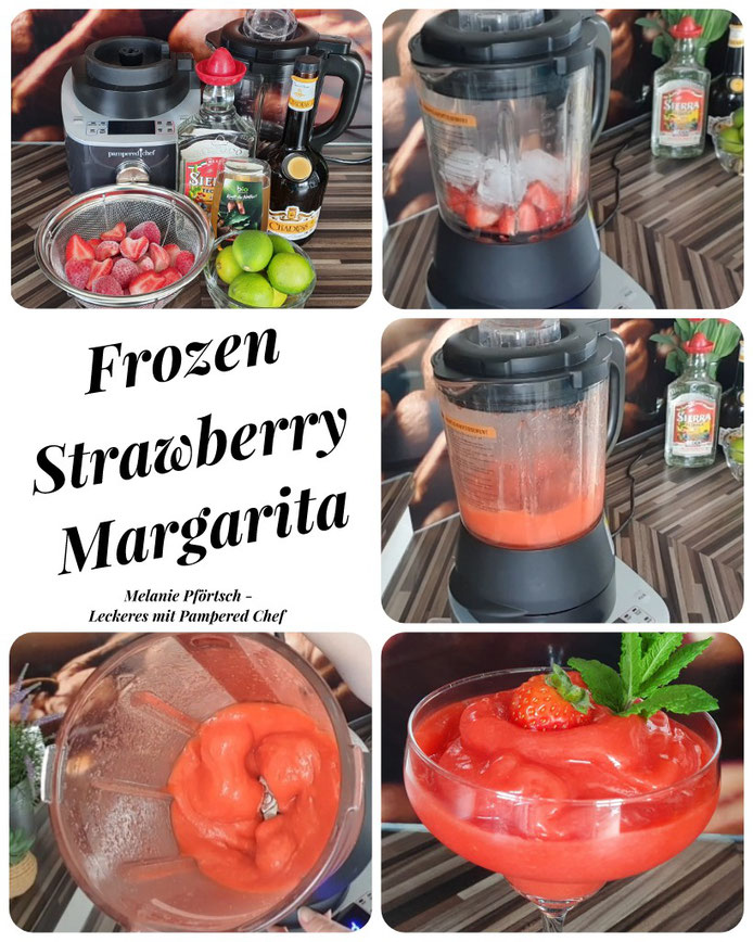 Frozen Strawberry Margarita Pampered Chef Deluxe Cooking Blender Erdbeeren