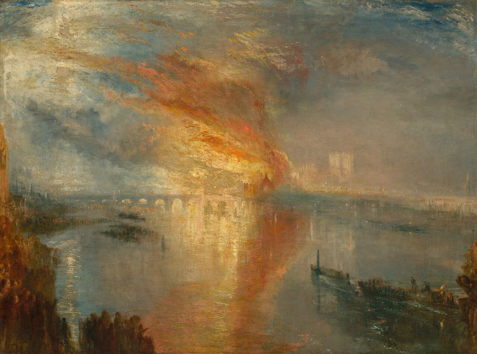 J.M.W. Turner, "L'incendio delle Camere dei Lord e dei Comuni", 1834