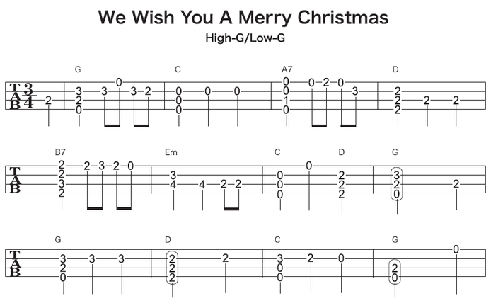 ウクレレ無料楽譜 We Wish You A Merry Christmas タブストック ウクレレ無料楽譜 We Wish You A Merry Christmas タブストック