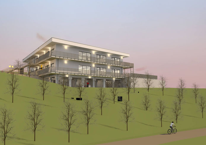 Neubau Kita Hasslinghausen in Sprockhövel, Visualisierung Nord-West-Ansicht