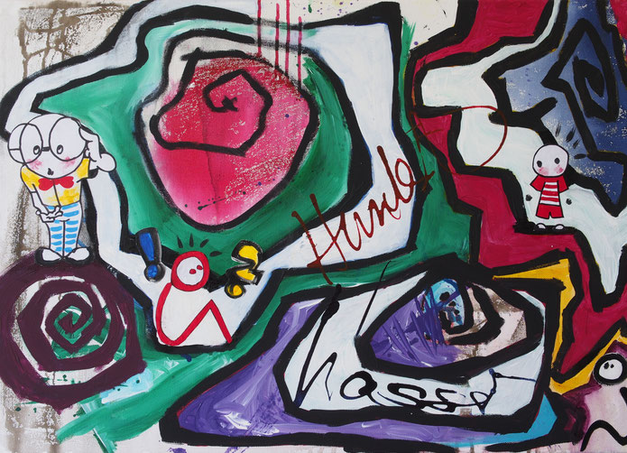 Hommage an Hundertwasser, 50x70cm, Mixed Media, Preis: 250€
