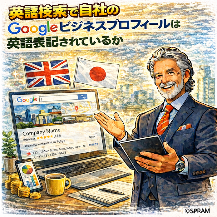 英語検索で自社のGoogleビジネスプロフィールは英語表記されているか