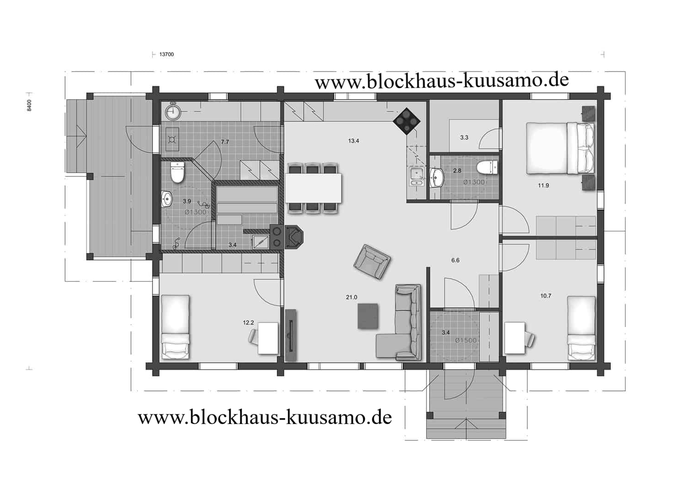 Barrierefreies Blockhaus aus Finnland - Blockhausbau - Holzbau - Bungalow bauen - Ausbauhäuser - Mehr als 100 Typenhäuser