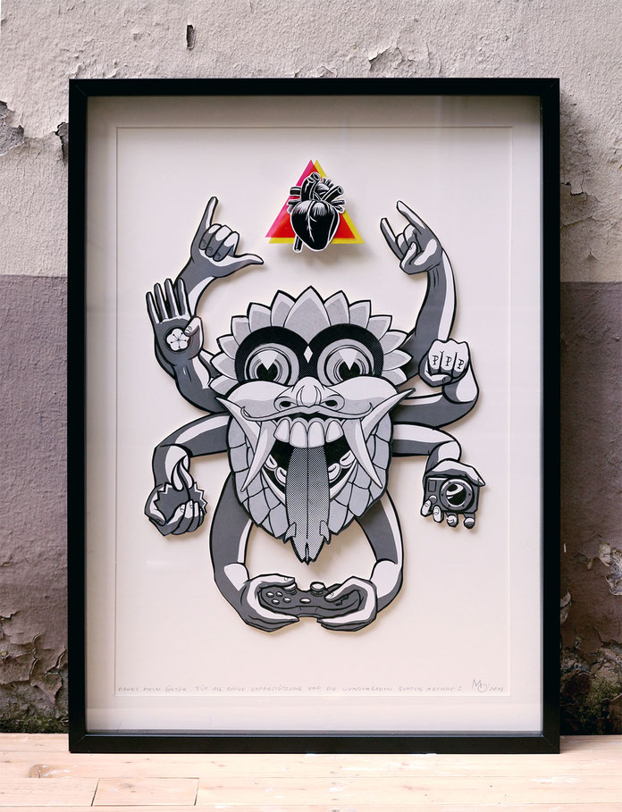 Kunstwerk achtarmiges monster