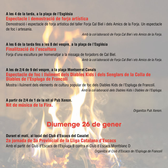 Programa de la Fira Multisectorial en La Espluga de Francoli