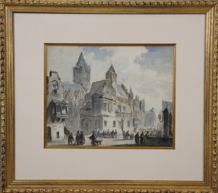 te_koop_aangeboden_een_aquarel_kunstwerk_+_studieschets_van_de_schilder_cornelis_springer_1817-1891_hollandse_romantiek_19de_-eeuw