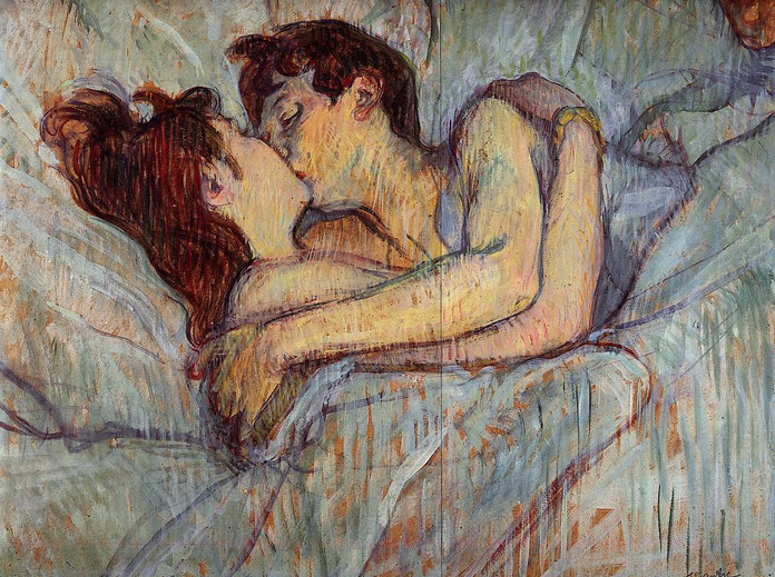 Toulouse Lautrec, "A letto, il bacio"