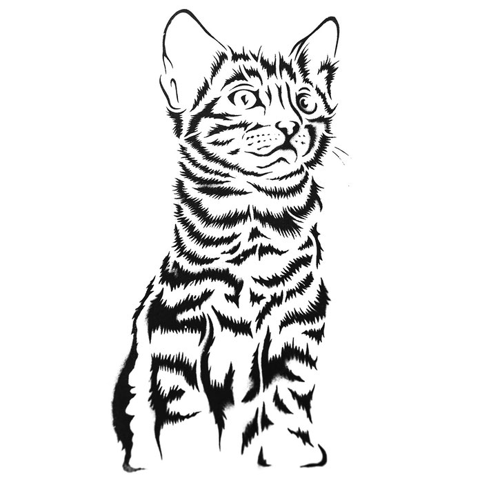 kostenlose BABY KATZEN STENCIL / SCHABLONEN VORLAGE zum runterladen und selberschneiden für deine Stencil Art, Street Art, Urban Art und Graffiti Projekte.