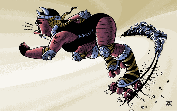 Characterillustration Rollerderby