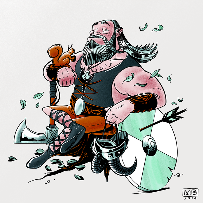 Characterdesign eines friedlichen Wikingers