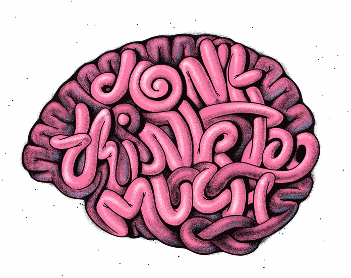 illustrative typografie hirn 