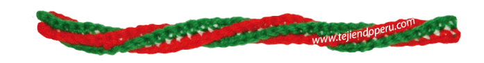 guirnaldas de Navidad tejidas en Icord a crochet (Christmas garlands) 