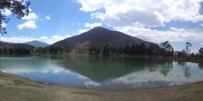 Beautiful panorama at the lake close to Oaxaca City