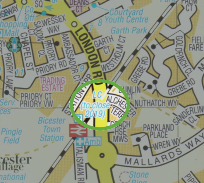 Proof that Bicester's level crossing at London Road will close from 2019 causing traffic chaos and isolating residents.