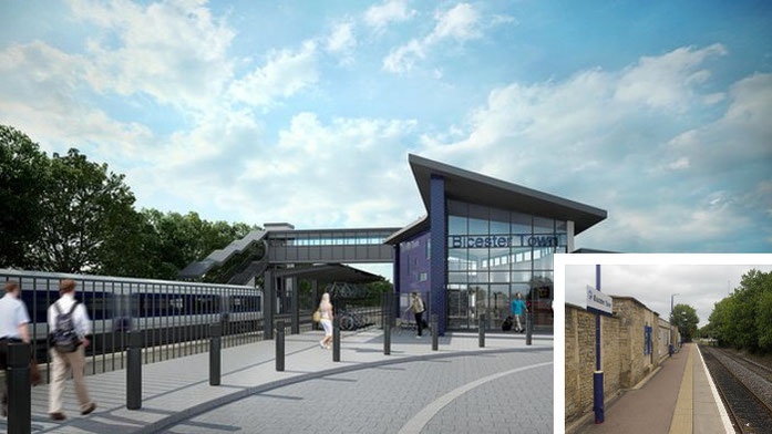 Contrasting the old and new Bicester Town Station. 8 trains per hour compared with less than 8 per day!