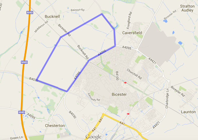 NWBicester / EcoBicester development zone. 