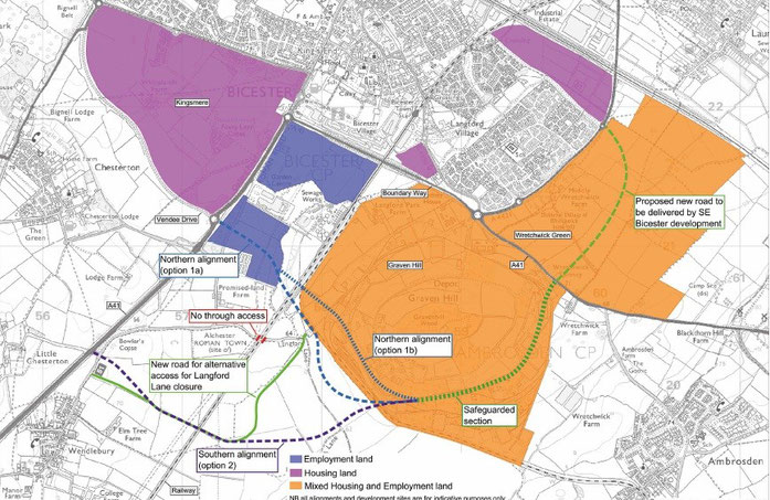 Options for the proposed Southerly Perimeter Road, Bicester