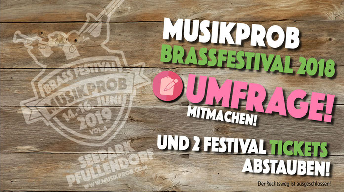 MUSIKPROB Umfrage 2018 und Tickets gewinnen